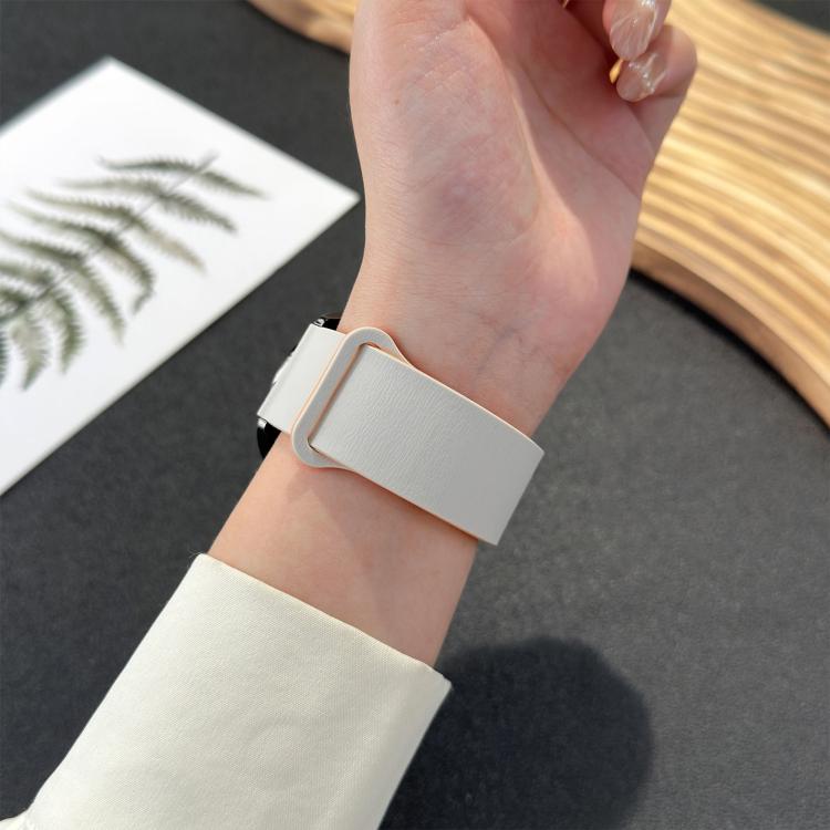 22mm Cloud Wood Grain Reverse Buckle Soft Magnetic Silicone Watch Band