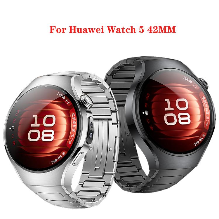 For Huawei Watch 5 42mm I-Shaped Titanium Alloy Metal Watch Band