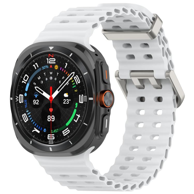 For Samsung Galaxy Watch 47mm / Ultra 2025 Silicone Watch Cover Marine Dual Buckle Silicone Watch Band