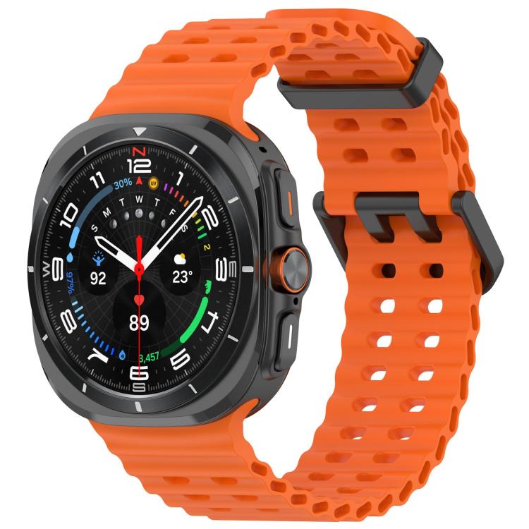 For Samsung Galaxy Watch 47mm / Ultra 2025 Silicone Watch Cover Marine Dual Buckle Silicone Watch Band