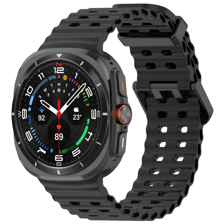 For Samsung Galaxy Watch 47mm / Ultra 2025 Silicone Watch Cover Marine Dual Buckle Silicone Watch Band
