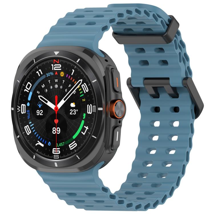 For Samsung Galaxy Watch 47mm / Ultra 2025 Silicone Watch Cover Marine Dual Buckle Silicone Watch Band