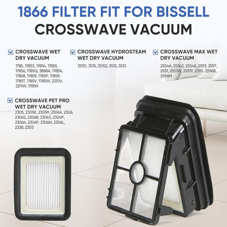 4pcs JUNSUNMAY Replacement Filters for Bissell Crosswave Wet Dry Vacuums 3888A / 1785A / 2306A