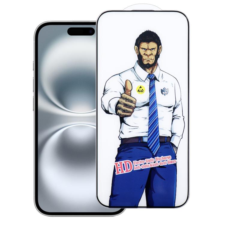 For iPhone 16 Plus Gorilla Explosion-Proof Anti-Fingerprint HD Tempered Glass Film