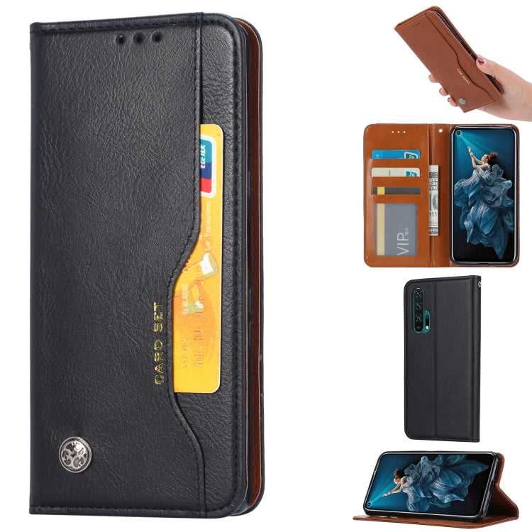 Knead Skin Texture Horizontal Flip Leather Case for Huawei Honor 20 Pro, with Photo Frame & Holder & Card Slots & Wallet