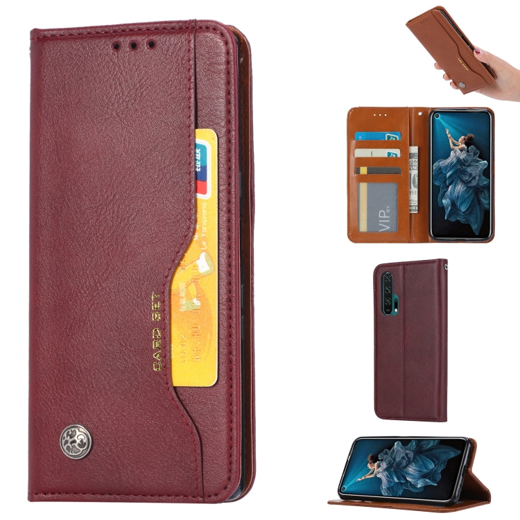Knead Skin Texture Horizontal Flip Leather Case for Huawei Honor 20 Pro, with Photo Frame & Holder & Card Slots & Wallet