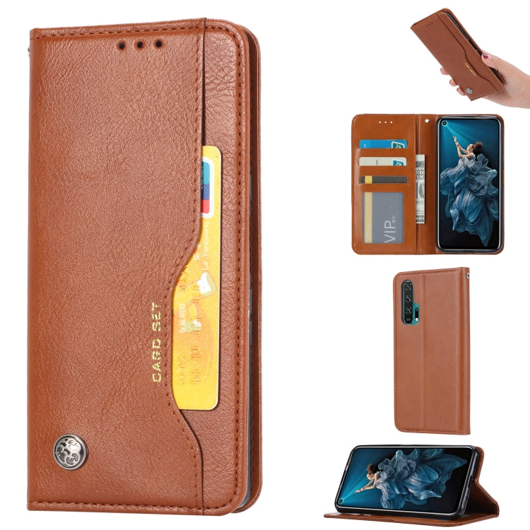 Knead Skin Texture Horizontal Flip Leather Case for Huawei Honor 20 Pro, with Photo Frame & Holder & Card Slots & Wallet
