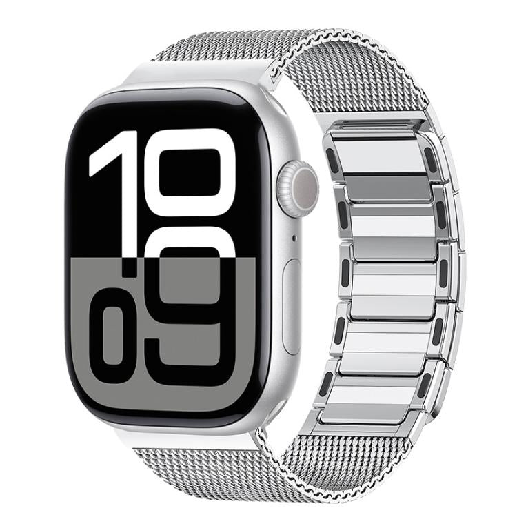 For Apple Watch 42mm / 41mm / 40mm / 38mm Magnetic Woven I-Shaped Stainless Steel Watch Band