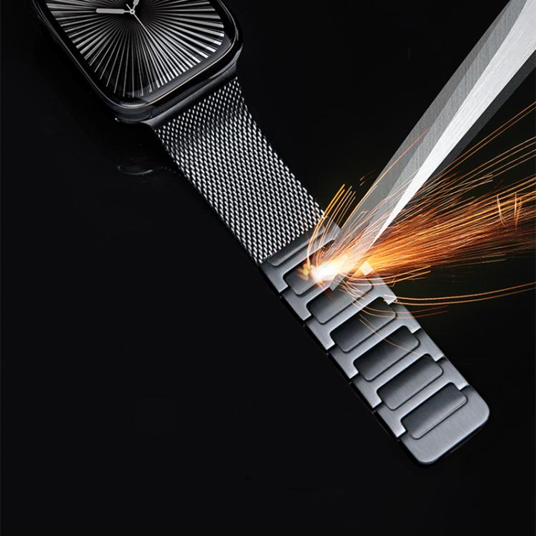 For Apple Watch 42mm / 41mm / 40mm / 38mm Magnetic Woven I-Shaped Stainless Steel Watch Band