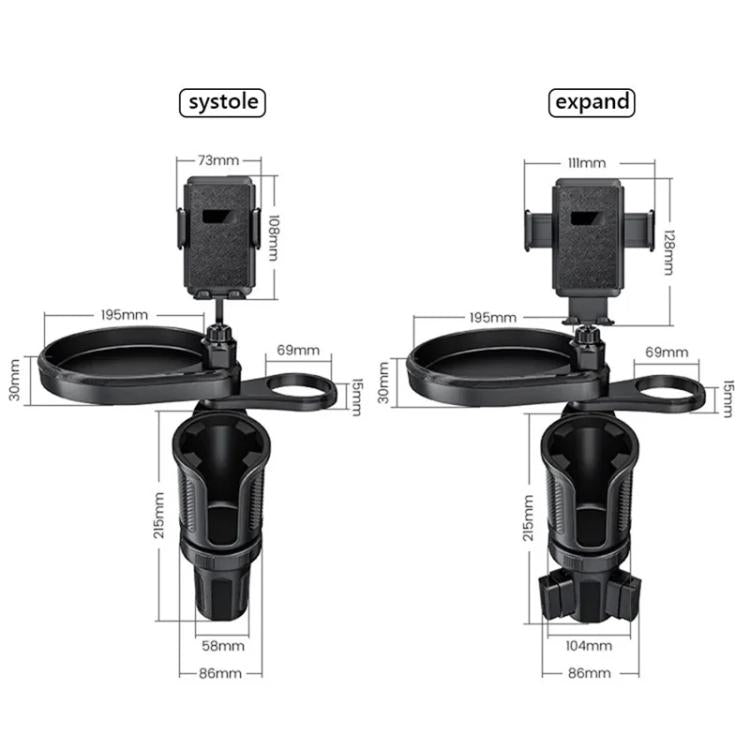 CP242 Universal 4 in 1 Car Phone Holder Cup Holder Tray Stand Car Cup Holder Expansion Tray
