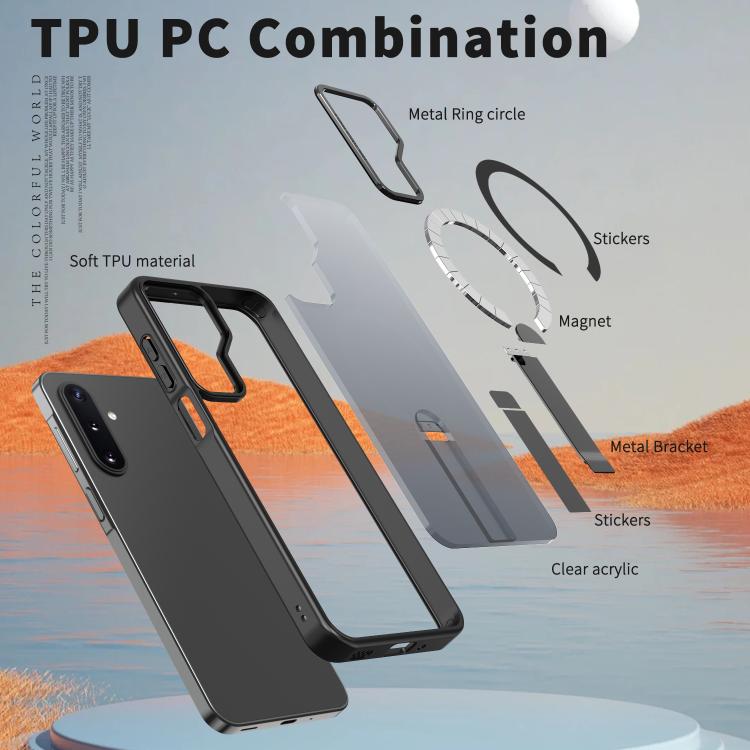 For Samsung Galaxy A17 5G Kalebol Star Shine Skin Feel MagSafe Phone Case with Straight Fold Holder