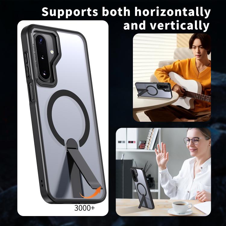 For Samsung Galaxy A17 5G Kalebol Star Shine Skin Feel MagSafe Phone Case with Straight Fold Holder