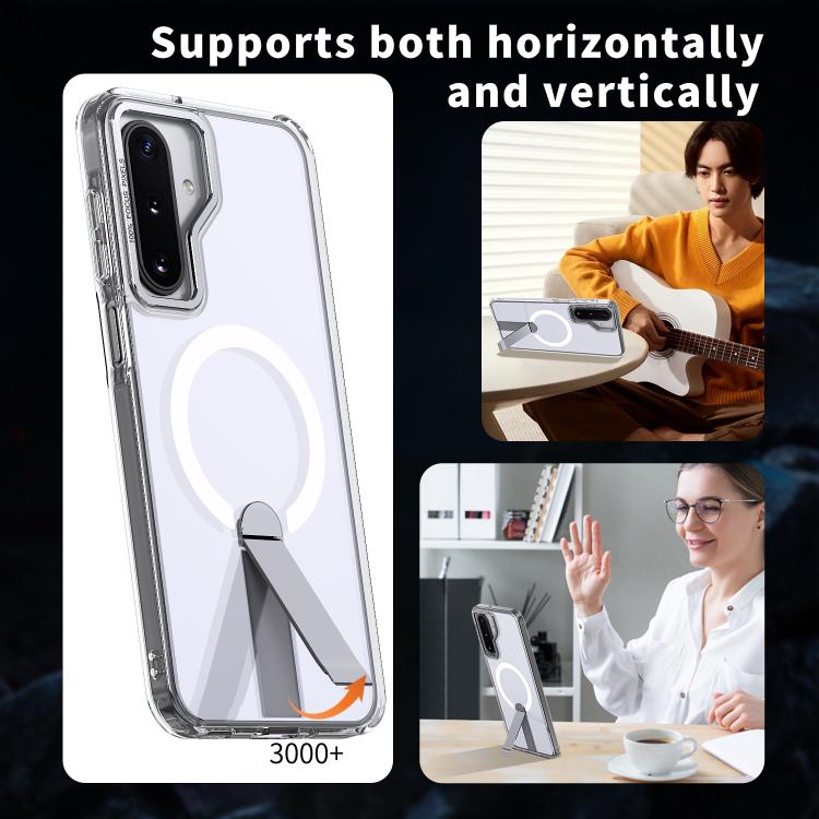For Samsung Galaxy A17 5G Kalebol Star Shine Skin Feel MagSafe Phone Case with Straight Fold Holder