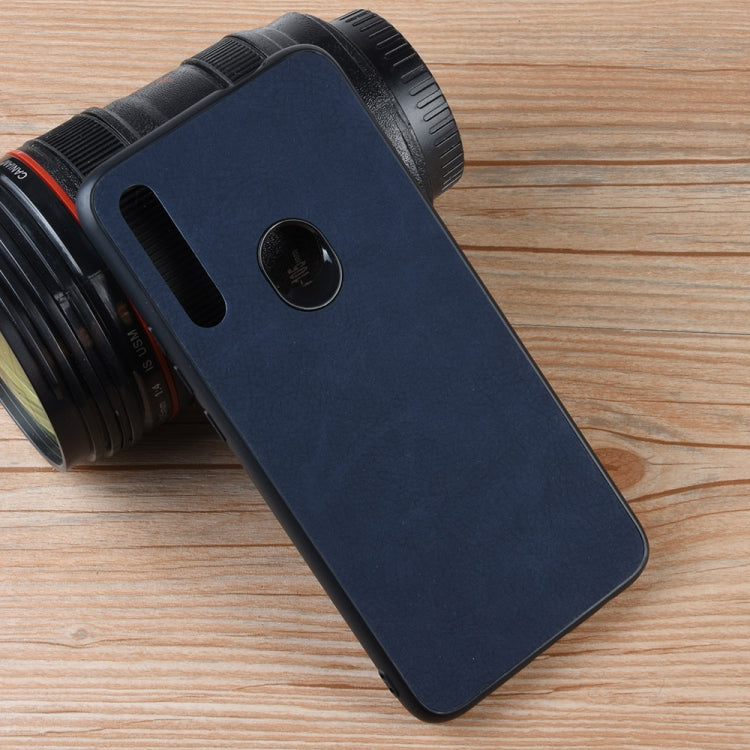Shockproof Sheep Skin PC + PU + TPU Case For Huawei Y9 Prime 2019(Blue)