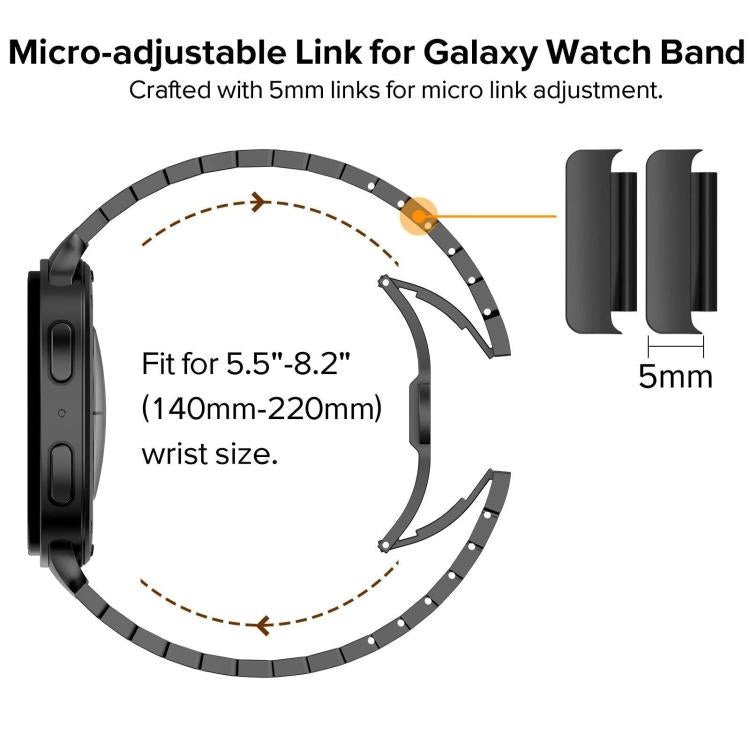 For Samsung Galaxy Watch8 / Watch8 Classic One Beads Butterfly Buckle Stainless Steel Watch Band