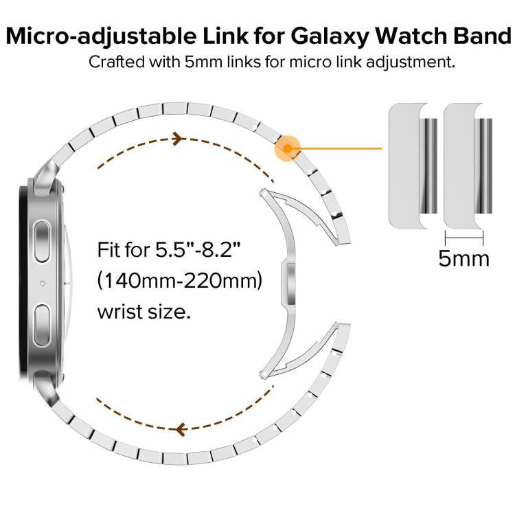 For Samsung Galaxy Watch8 / Watch8 Classic One Beads Butterfly Buckle Stainless Steel Watch Band
