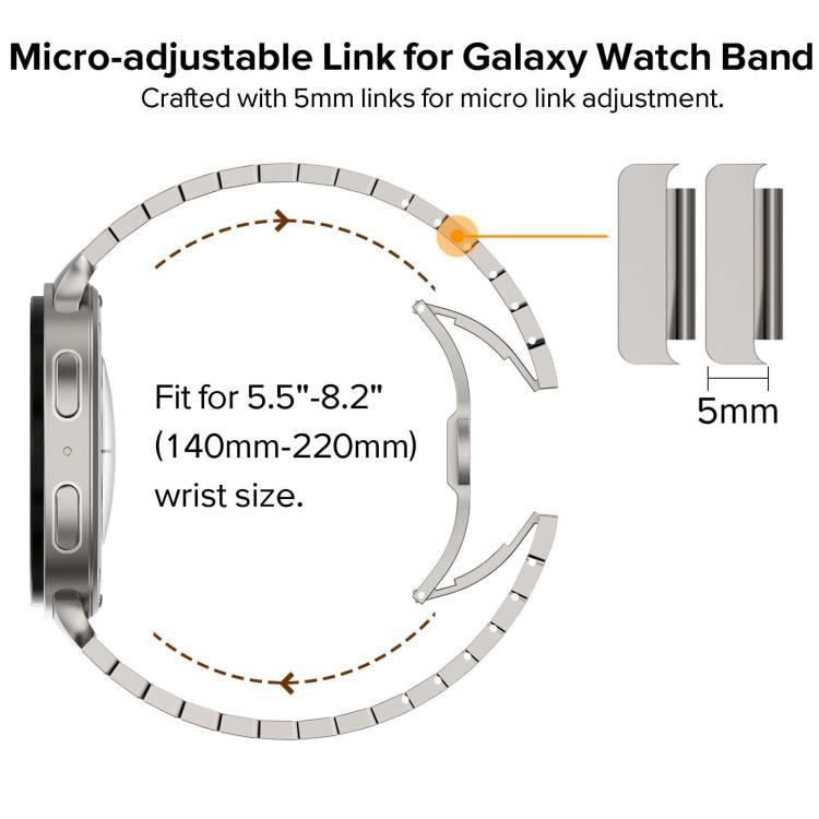 For Samsung Galaxy Watch8 / Watch8 Classic One Beads Butterfly Buckle Stainless Steel Watch Band