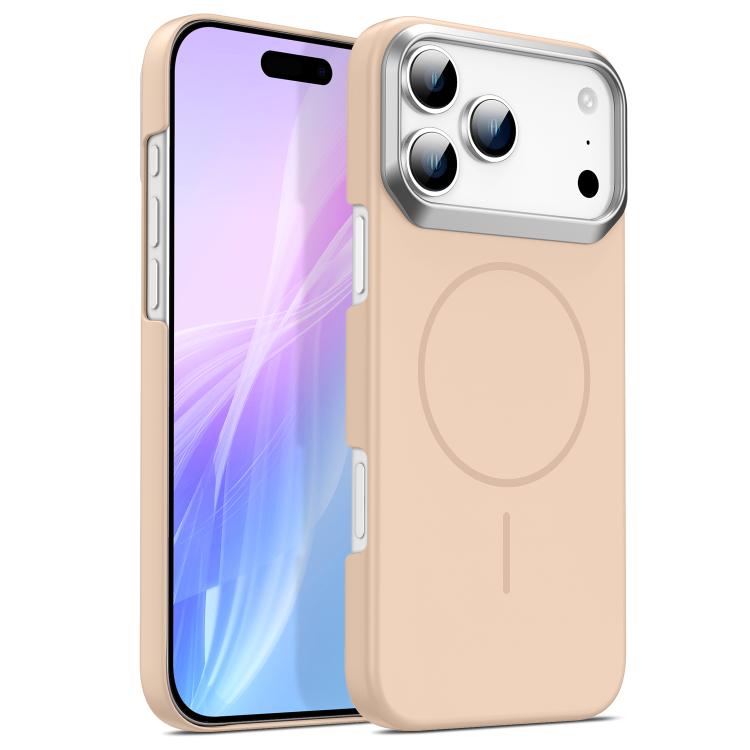 For iPhone 17 Pro Max Gold Armor PC Thin Circle MagSafe Shockproof Phone Case