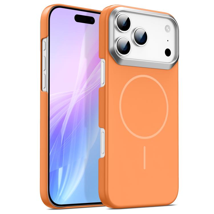 For iPhone 17 Pro Max Gold Armor PC Thin Circle MagSafe Shockproof Phone Case
