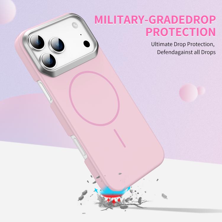 For iPhone 17 Pro Max Gold Armor PC Thin Circle MagSafe Shockproof Phone Case