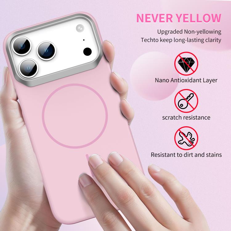 For iPhone 17 Pro Max Gold Armor PC Thin Circle MagSafe Shockproof Phone Case