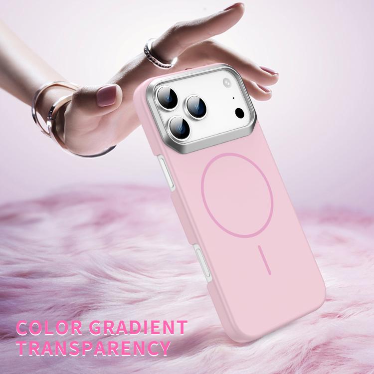 For iPhone 17 Pro Max Gold Armor PC Thin Circle MagSafe Shockproof Phone Case