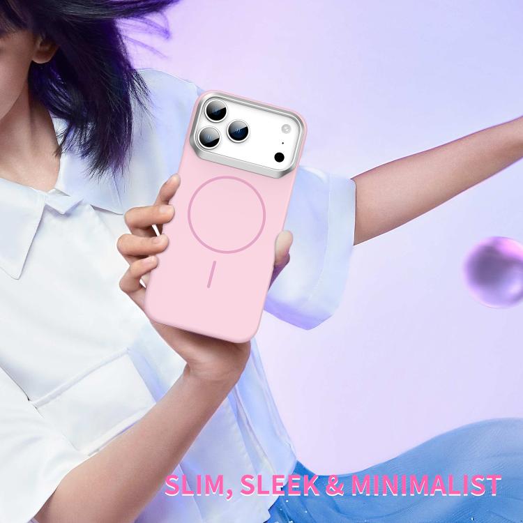 For iPhone 17 Pro Max Gold Armor PC Thin Circle MagSafe Shockproof Phone Case