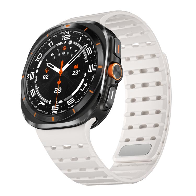 For Samsung Galaxy Watch Ultra 47mm / Ultra 2025 Breathable Silicone Magnetic Watch Band