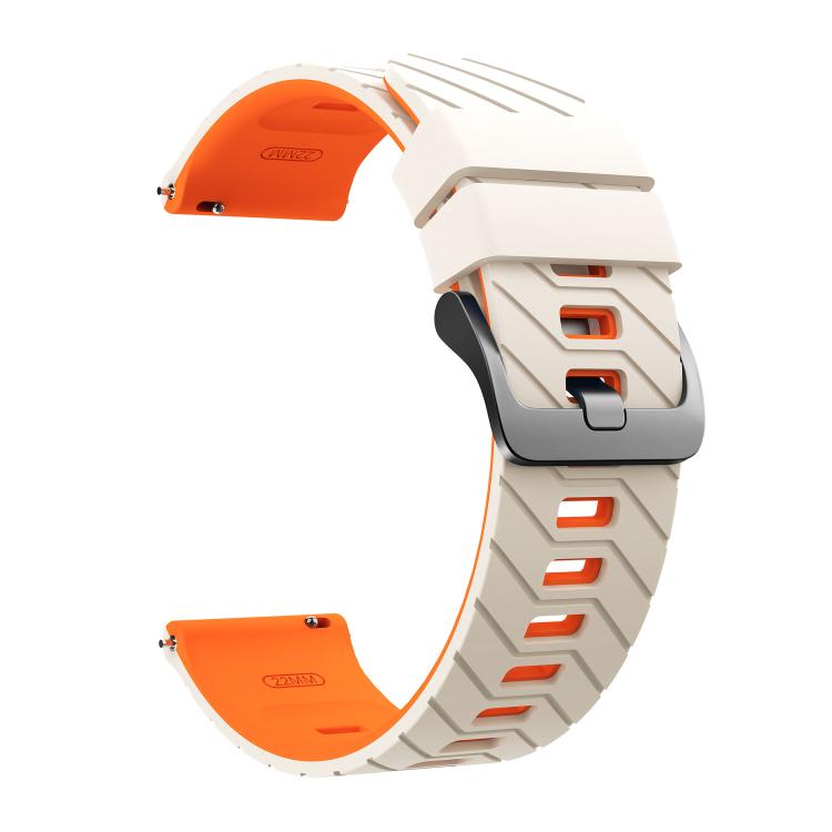 22mm Twill Texture Two Color Silicone Watch Band