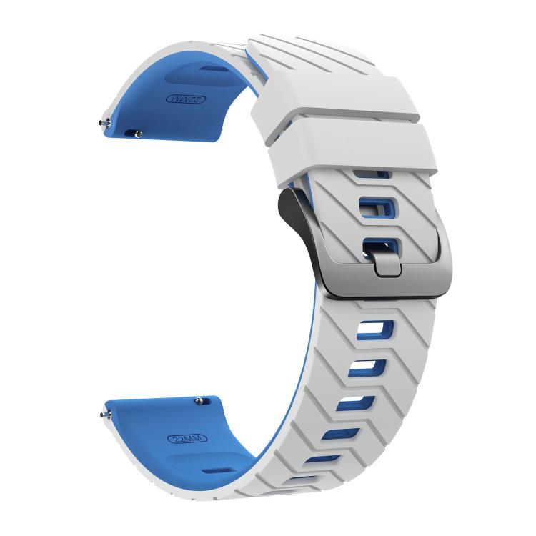 22mm Twill Texture Two Color Silicone Watch Band