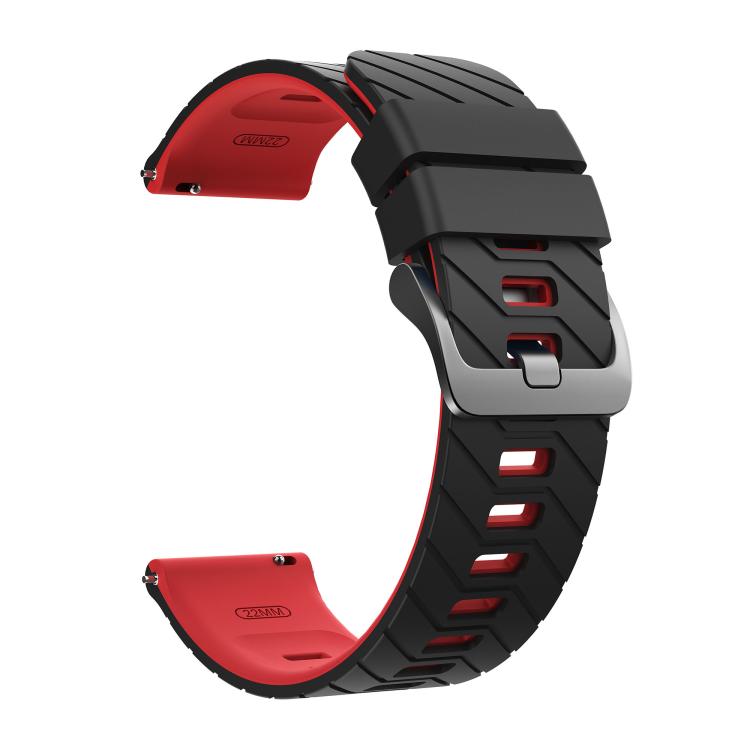 22mm Twill Texture Two Color Silicone Watch Band