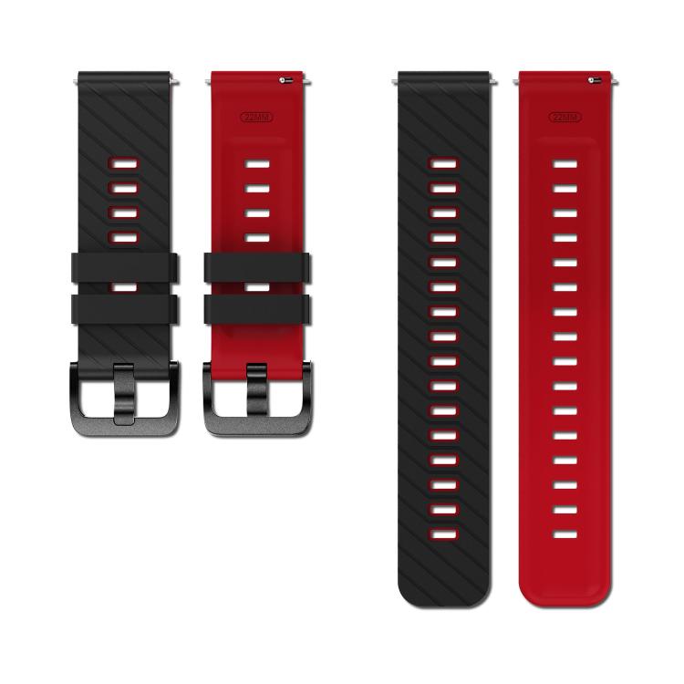 22mm Twill Texture Two Color Silicone Watch Band