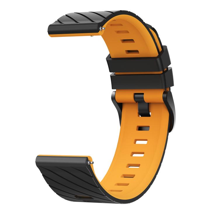 22mm Twill Texture Two Color Silicone Watch Band
