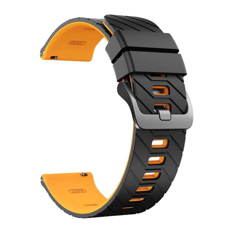 22mm Twill Texture Two Color Silicone Watch Band