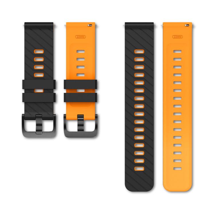 22mm Twill Texture Two Color Silicone Watch Band