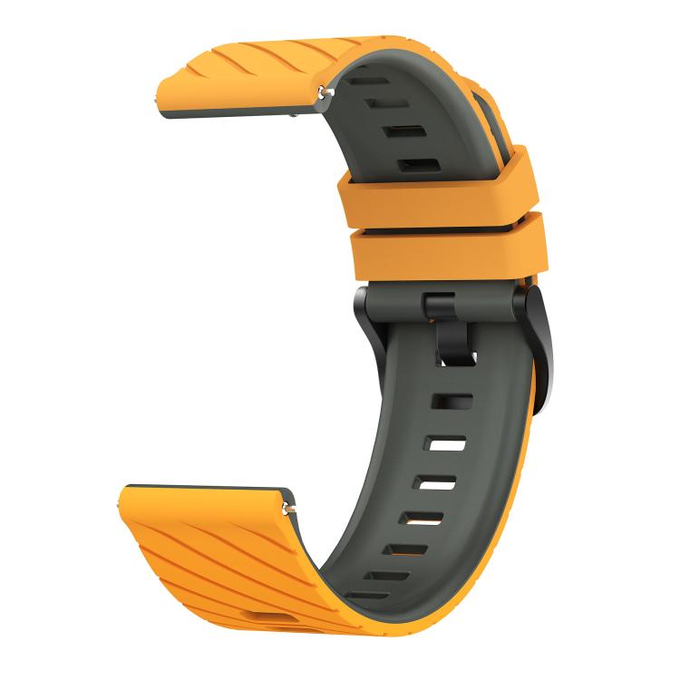 22mm Twill Texture Two Color Silicone Watch Band