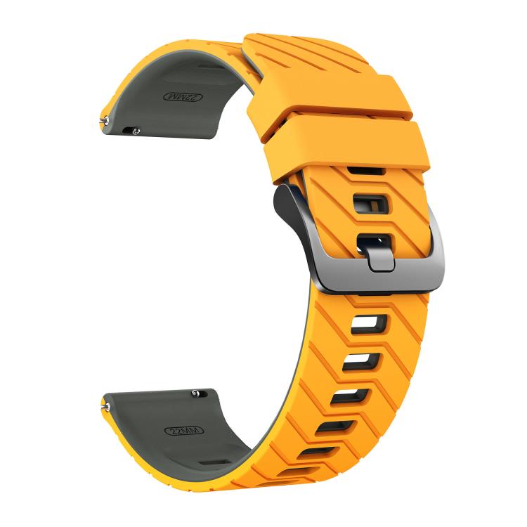 22mm Twill Texture Two Color Silicone Watch Band