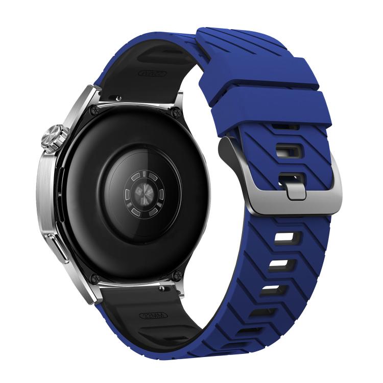 22mm Twill Texture Two Color Silicone Watch Band