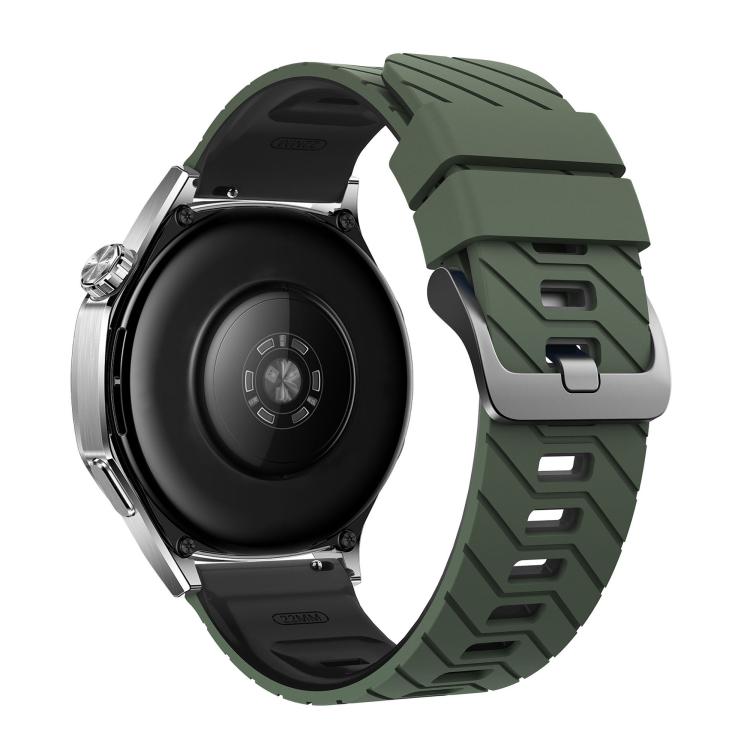 22mm Twill Texture Two Color Silicone Watch Band