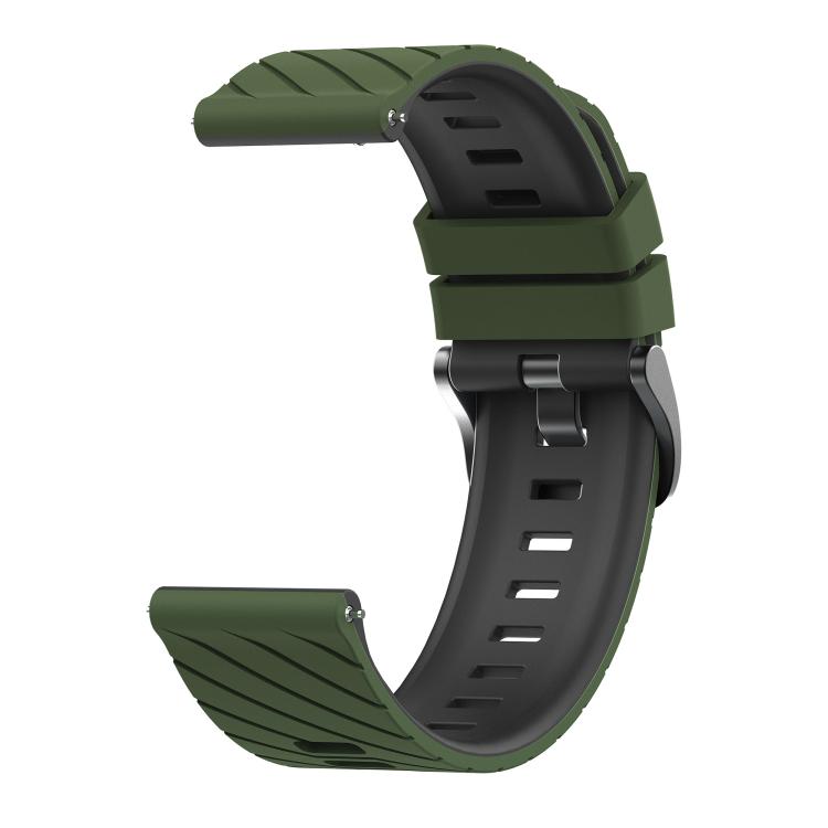 22mm Twill Texture Two Color Silicone Watch Band