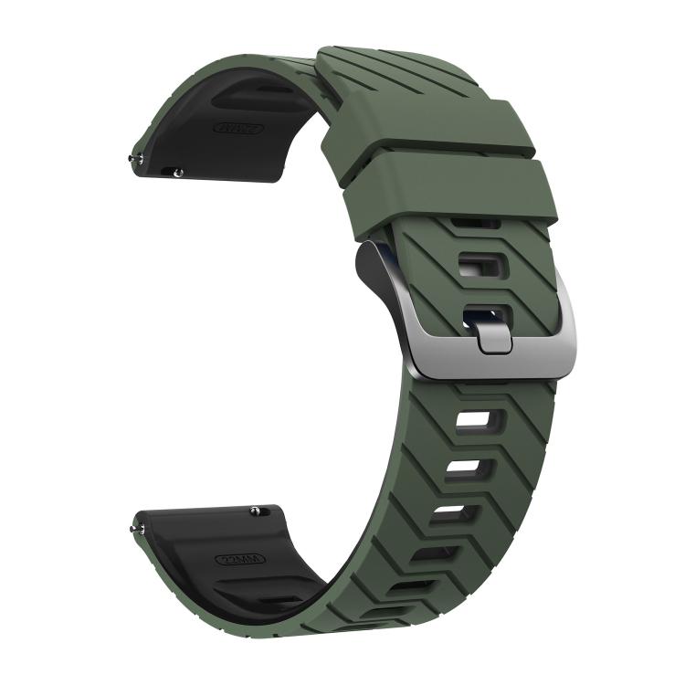 22mm Twill Texture Two Color Silicone Watch Band