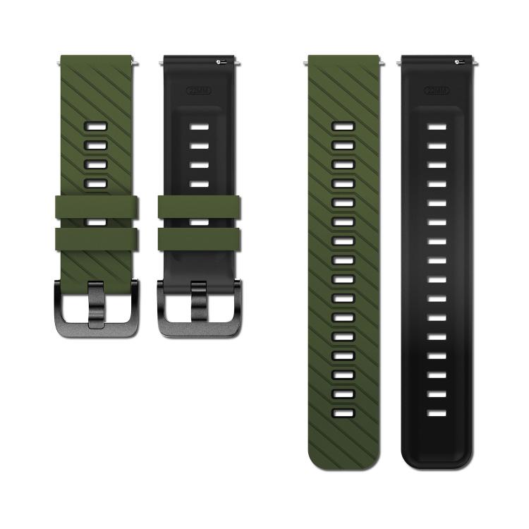 22mm Twill Texture Two Color Silicone Watch Band
