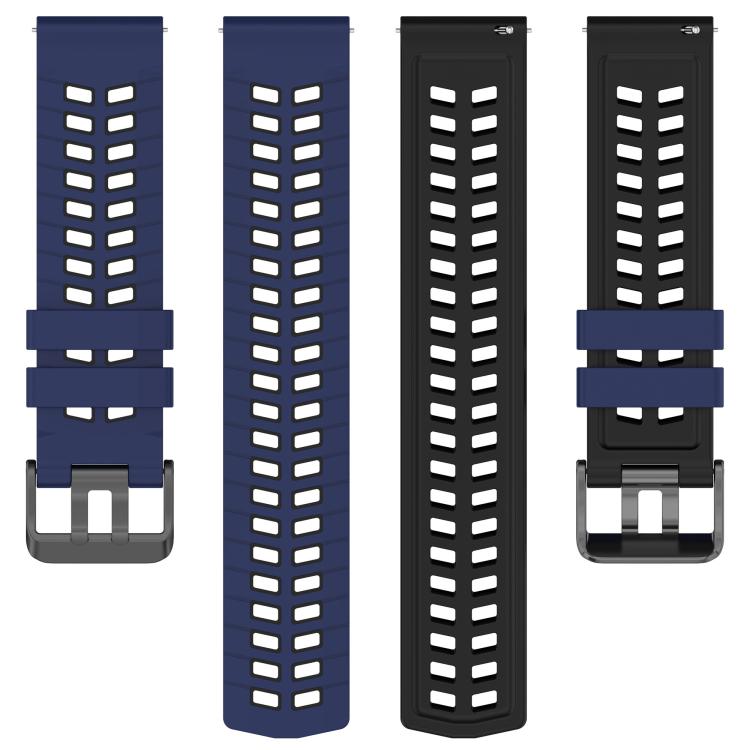 22mm Double Holes Two Color Silicone Watch Band