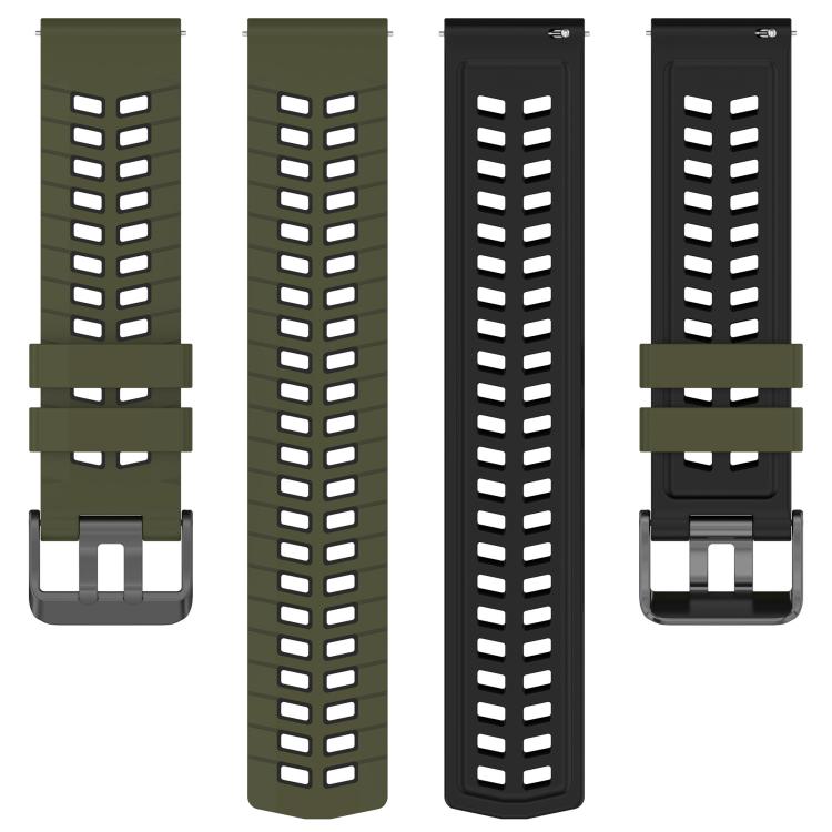 22mm Double Holes Two Color Silicone Watch Band