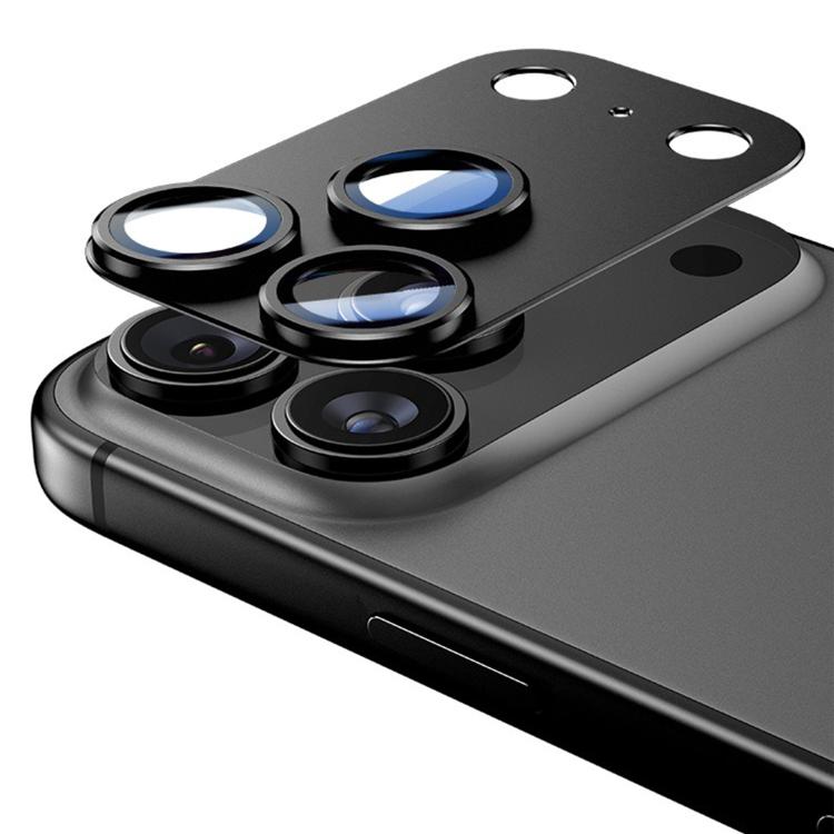 For iPhone 17 Pro Kalebol Armor Full-Coverage Metal Lens Ring Protector Film - Black