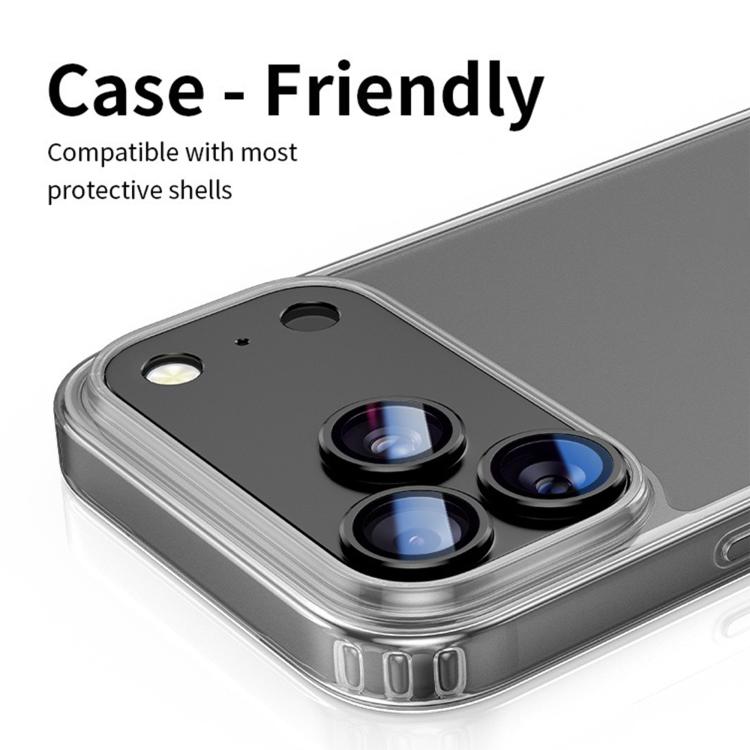 For iPhone 17 Pro Kalebol Armor Full-Coverage Metal Lens Ring Protector Film - Black