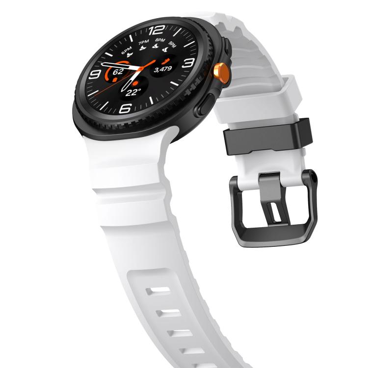 For Samsung Galaxy Watch8 / Watch8 Classic Black Buckle Sports Silicone Watch Band