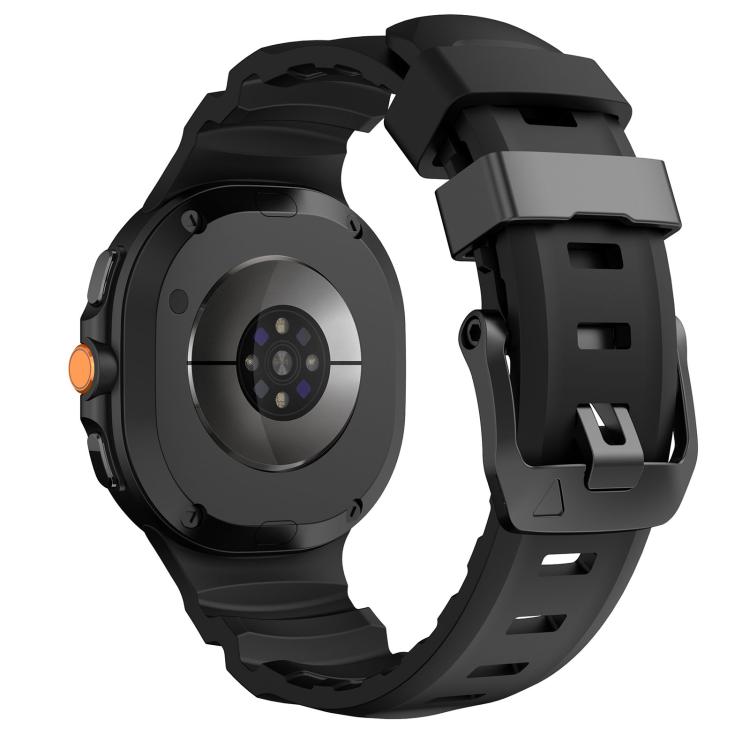 For Samsung Galaxy Watch8 / Watch8 Classic Black Buckle Sports Silicone Watch Band
