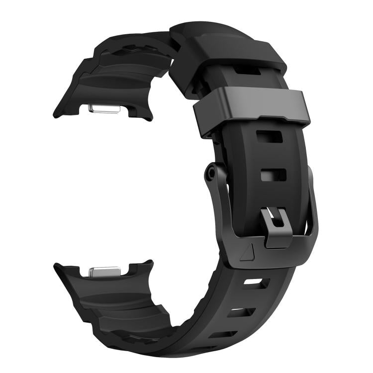 For Samsung Galaxy Watch8 / Watch8 Classic Black Buckle Sports Silicone Watch Band
