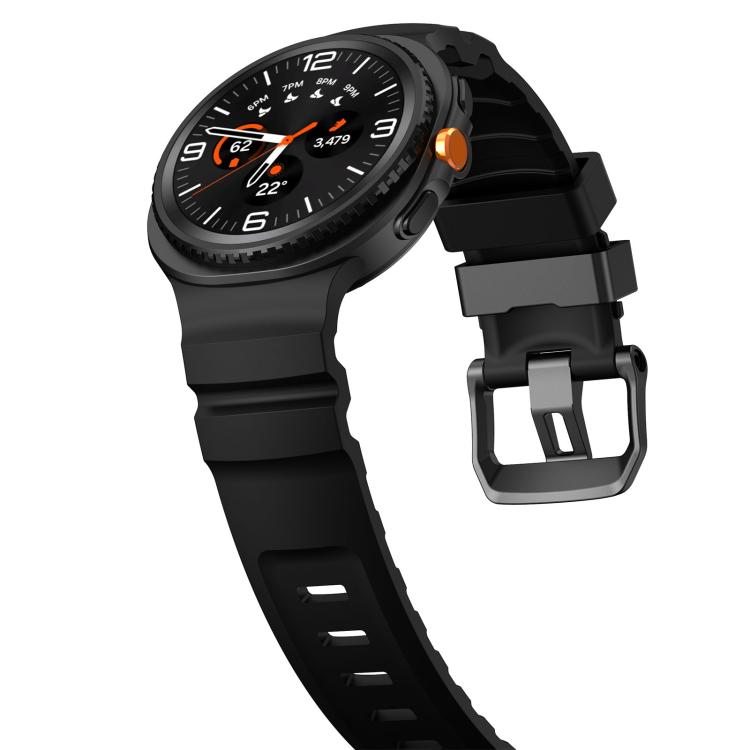 For Samsung Galaxy Watch8 / Watch8 Classic Black Buckle Sports Silicone Watch Band